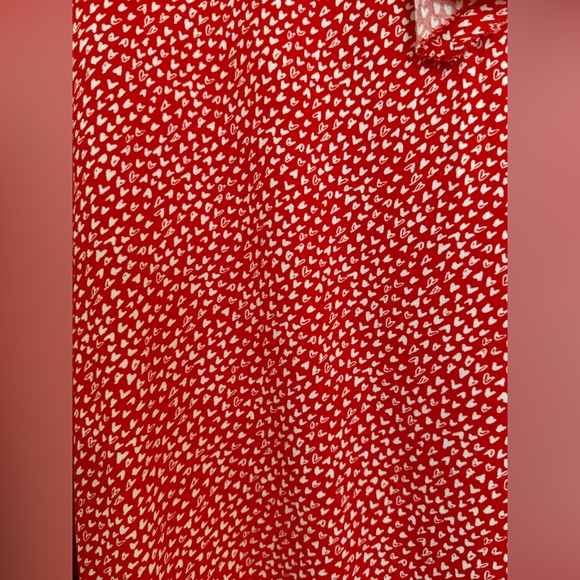 LOFT Red and White Heart Ruffle Top - NWT - Picture 3 of 3